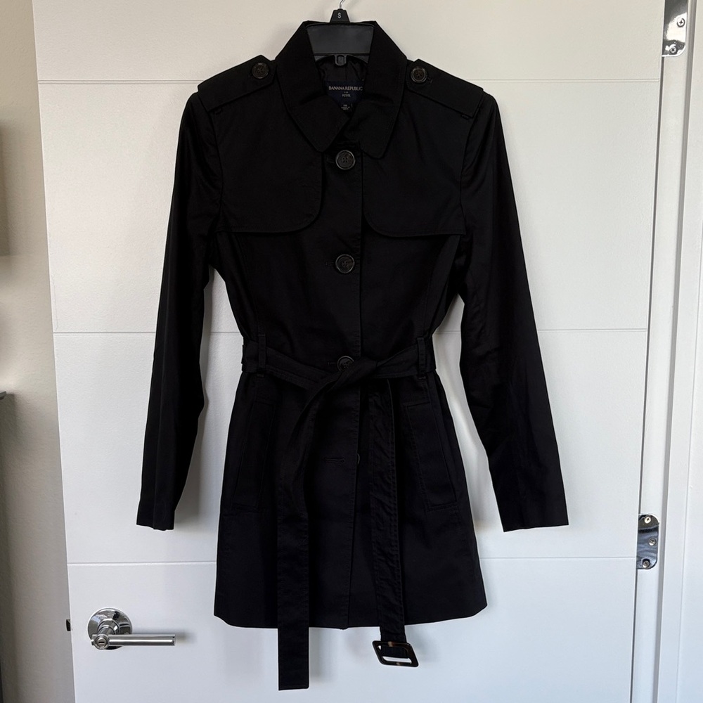 Banana Republic Factory Black Trench Coat